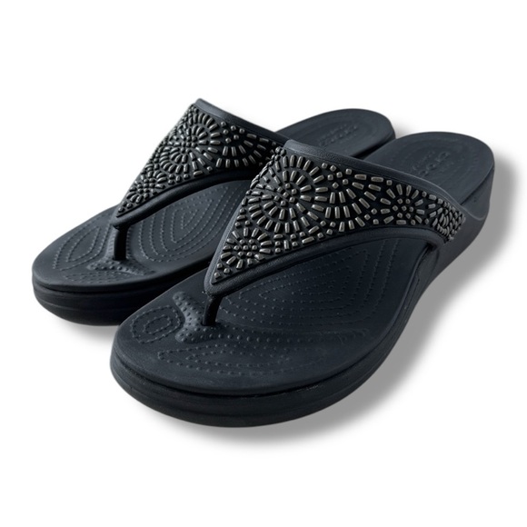 CROCS Shoes - CROCS Black Monterey Diamnante Slide Sandal Sz 7